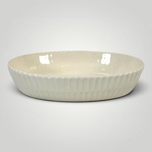 Vintage Copeland Spode White Ribbed Oval Serving Dish England 11⅜ Ceramic